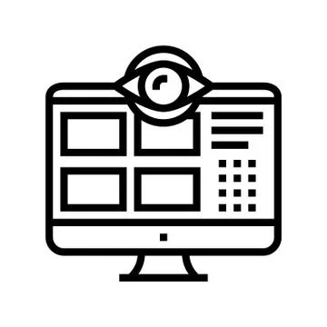 Security computer application line icon vector illustration Ilustración de archivo