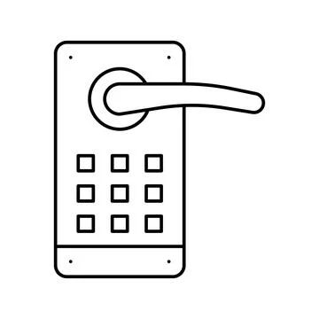 Security computer application line icon vector isolated illustration Stock Illustration
