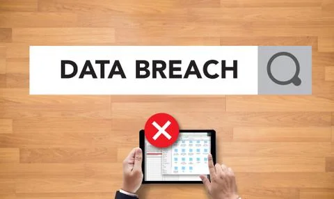 Security computer Data Breach Security Confidential Cybercrime Foto stock