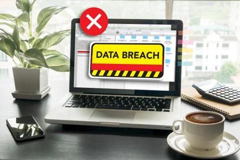 Security computer Data Breach Security Confidential Cybercrime Foto stock