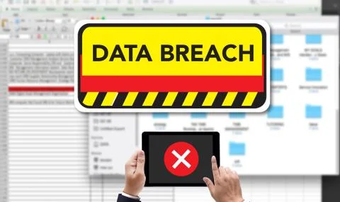 Security computer Data Breach Security Confidential Cybercrime Foto stock