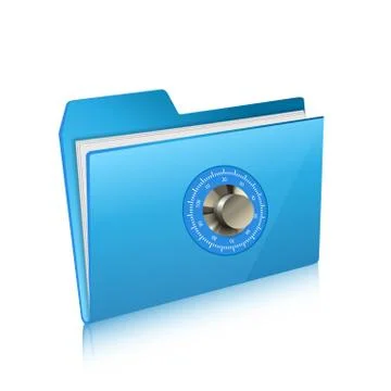 Security of Computer Folder with Combination Lock Stock Illustration