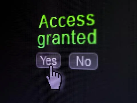 Security concept: Access Granted on digital computer screen 库存插图