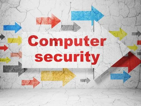 Security concept: arrow with Computer Security on grunge wall background Stock Illustration
