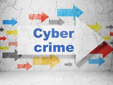 Security concept: arrow with Cyber Crime on grunge wall Illustrazione stock