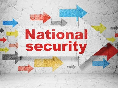 Security concept: arrow with National Security on grunge wall background イラスト素材