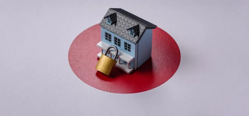 Security, a concept background for protecting your home from burglary or ac.. Stock Photos