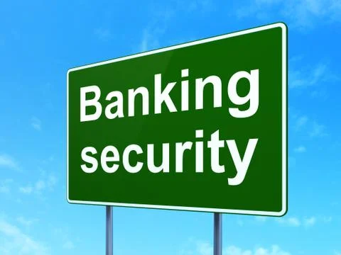 Security concept: Banking on road sign background Stock Illustration