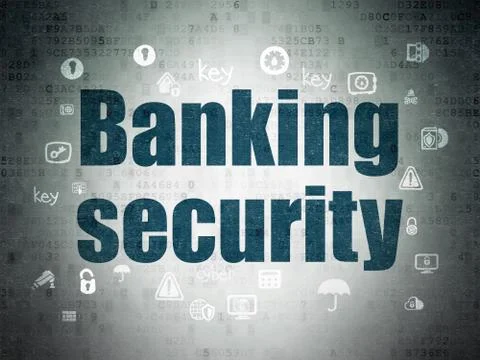 Security concept: Banking Security on Digital Data Paper background Illustrazione stock