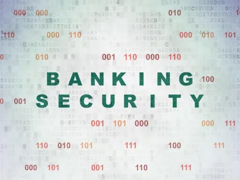 Security concept: Banking Security on Digital Data Paper background Illustrazione stock