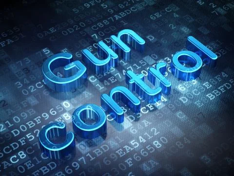 Security concept: Blue Gun Control on digital background Stock Illustration