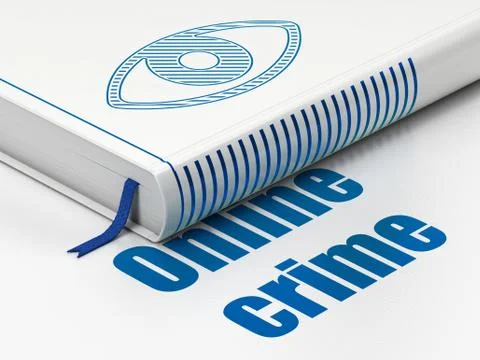 Security concept: book Eye, Online Crime on white background Stock Illustration