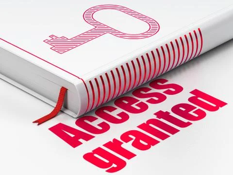 Security concept: book Key, Access Granted on white background Stock Illustration