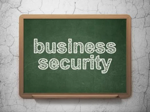 Security concept: Business Security on chalkboard background Stock Illustration