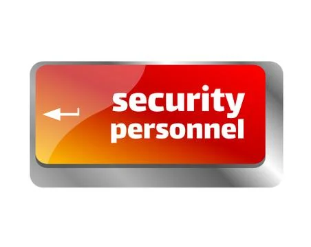 Security concept. Button on modern computer keyboard. Security Personnel Stock Illustration