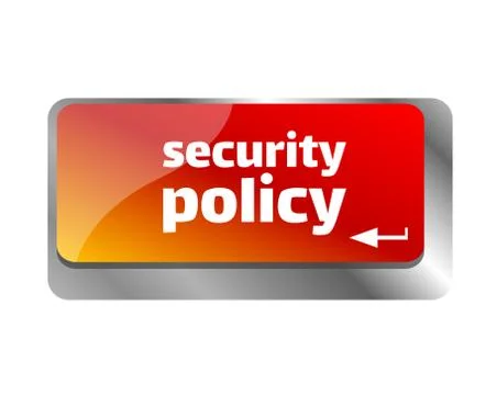 Security concept. Button on modern computer keyboard. Security Policy Stock Illustration