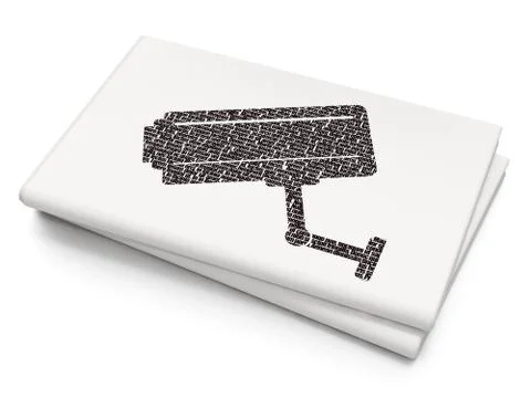 Security concept: Cctv Camera on Blank Newspaper background Stock Illustration