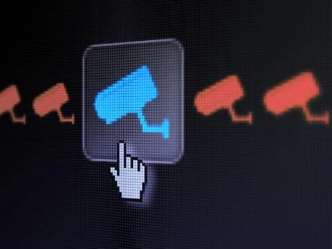 Security concept: Cctv Camera on digital computer screen Stock-Illustration