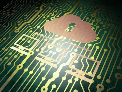 Security concept: circuit board with Cloud Network イラスト素材