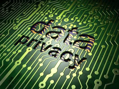 Security concept: circuit board, word data privacy Stock Illustration