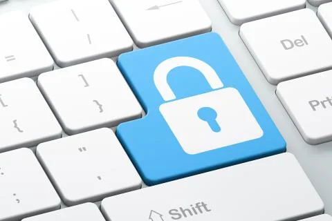 Security concept: Closed Padlock on computer keyboard background Stock Illustration
