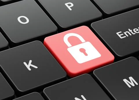 Security concept: Closed Padlock on computer keyboard background Stock Illustration