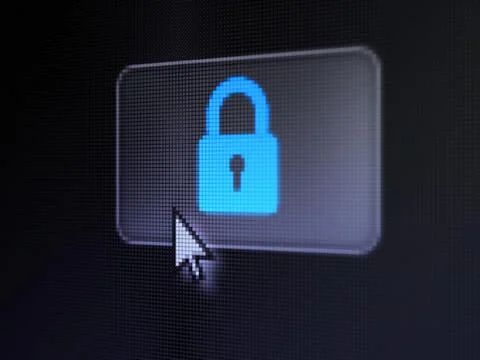 Security concept: Closed Padlock on digital button background Stock Illustration