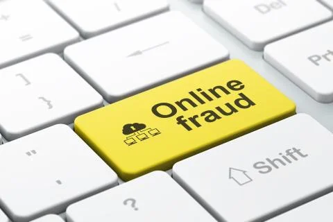 Security concept: Cloud Network and Online Fraud on keyboard Stock Illustration