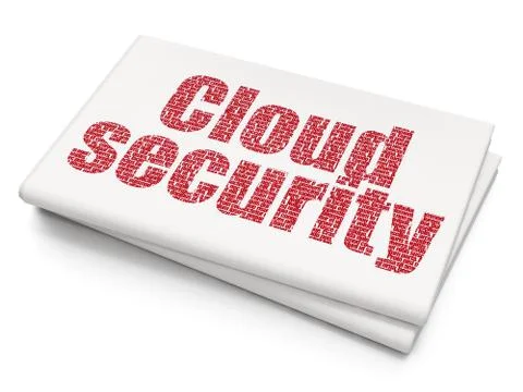Security concept: Cloud Security on Blank Newspaper background Stock Illustration