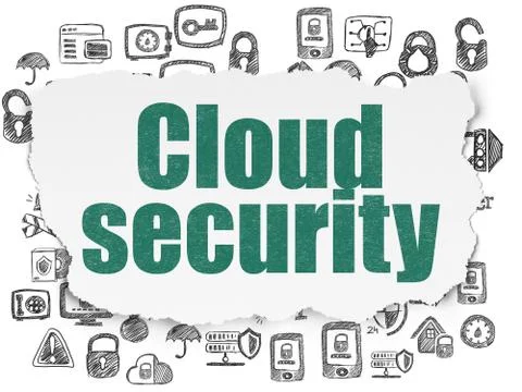 Security concept: Cloud Security on Torn Paper background Stockillustratie