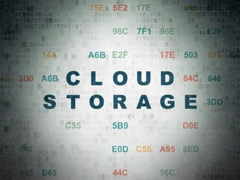 Security concept: Cloud Storage on Digital Data Paper background Stock Illustration