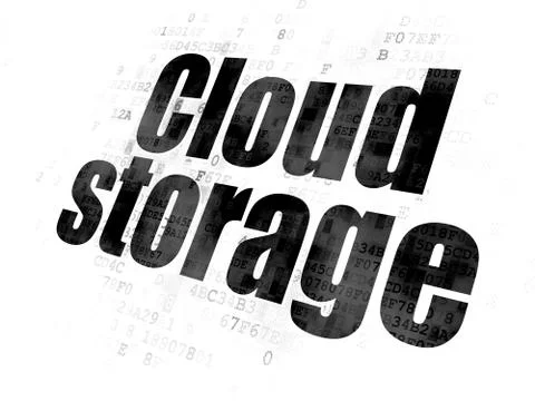 Security concept: Cloud Storage on Digital background Illustrazione stock