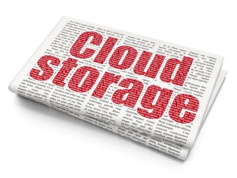 Security concept: Cloud Storage on Newspaper background Stockillustratie