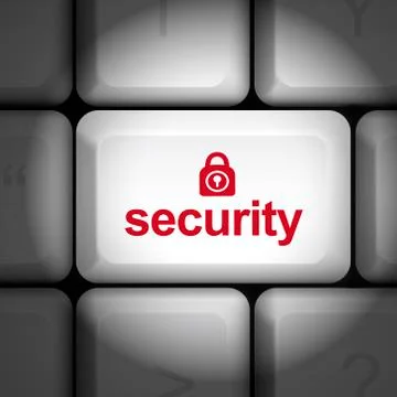 Security concept with computer keyboard Ilustración de archivo