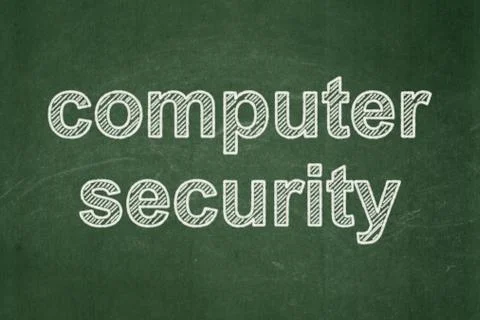 Security concept: Computer Security on chalkboard background Illustrazione stock