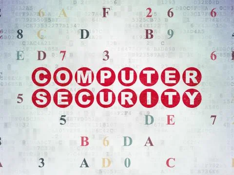 Security concept: Computer Security on Digital Data Paper background Illustrazione stock
