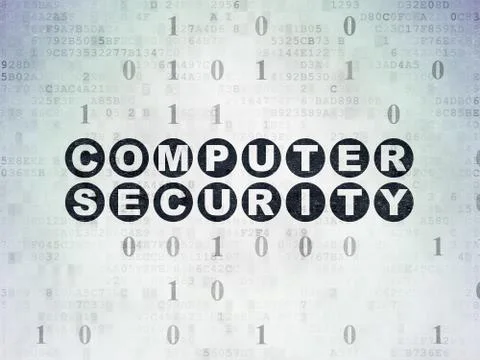Security concept: Computer Security on Digital Data Paper background Illustrazione stock