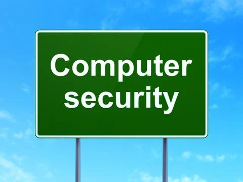 Security concept: Computer Security on road sign background Ilustración de archivo
