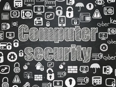 Security concept: Computer Security on School board background Stock Illustration