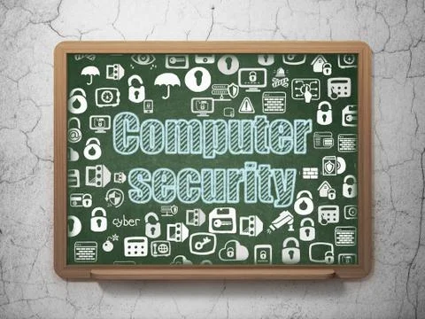 Security concept: Computer Security on School board background Stock Illustration