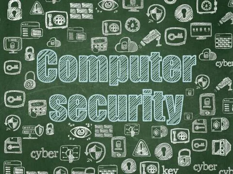 Security concept: Computer Security on School board background Stockillustratie