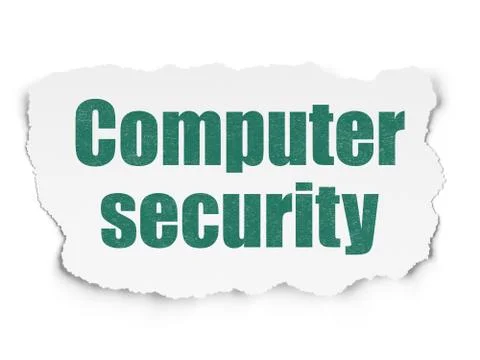 Security concept: Computer Security on Torn Paper background Illustrazione stock
