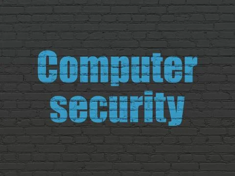 Security concept: Computer Security on wall background 스톡 일러스트