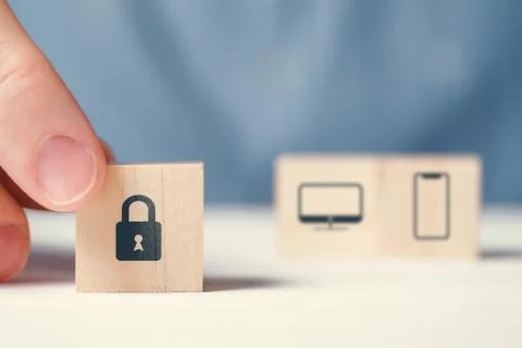 Security concept for computers and mobile phones Stock Photos