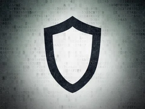 Security concept: Contoured Shield on Digital Paper background Stockillustratie