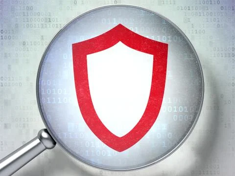 Security concept: Contoured Shield optical glass on digital 스톡 일러스트