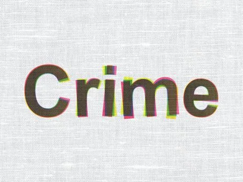 Security concept: Crime on fabric texture background Illustrazione stock