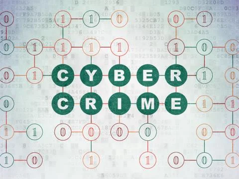 Security concept: Cyber Crime on Digital Data Paper background Illustrazione stock