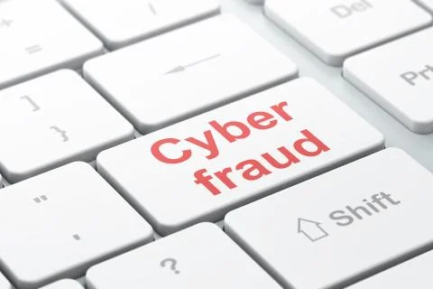 Security concept: Cyber Fraud on computer keyboard background 스톡 일러스트