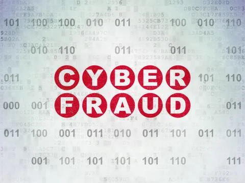 Security concept: Cyber Fraud on Digital Data Paper background Stock Illustration